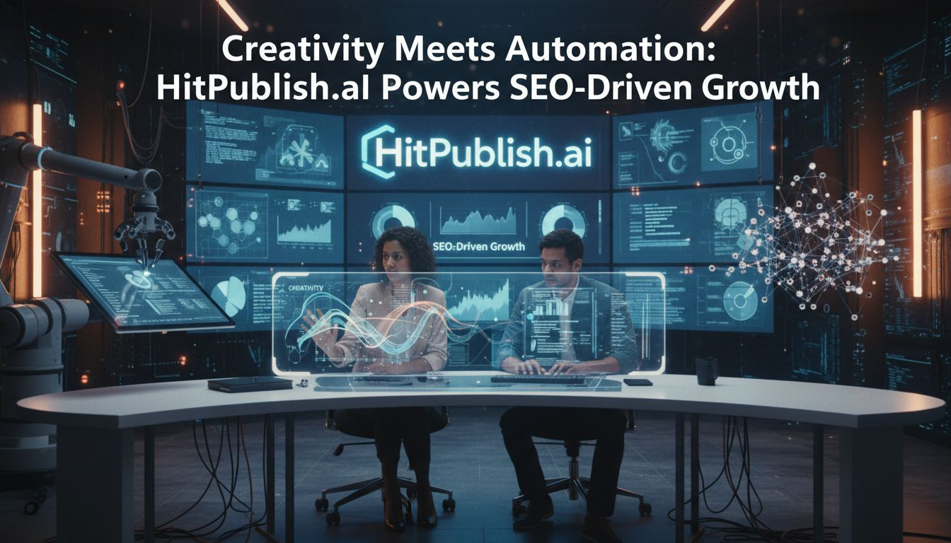 Professional workspace showing AI-driven content generation and WordPress publishing via Rest API