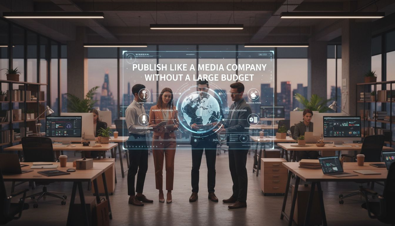 A practical publishing setup with budget-conscious tools powering a media-like workflow